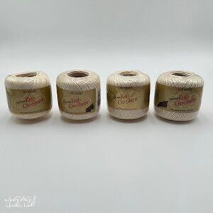 J & P Coats Cotton Knit-Cro-Sheen Cream Thread 225 Yards 4 Pack